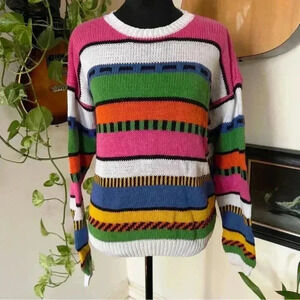 Vtg 90s Best American Clothing Co Multicolored Sweater - Medium
